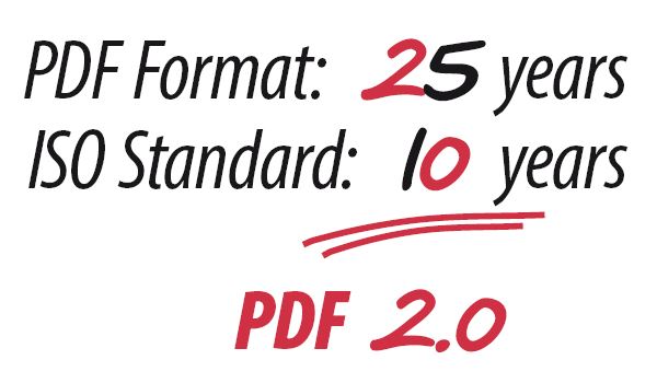 PDF Association PDF Days Europe 2018, Agenda 25 & 10, 25 years of PDF, 10 years as an ISO Standard, Makes PDF 2.0 - Sketch