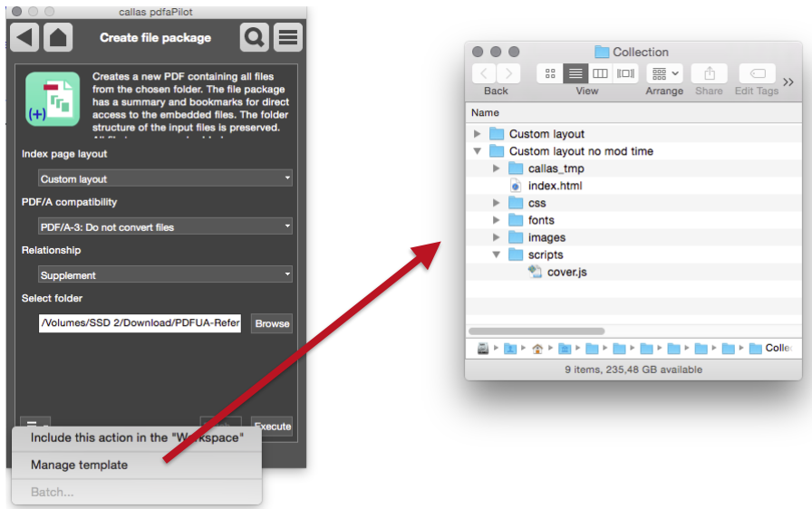 callas software pdfaPilot - 2: Template-based Creation of PDF/A-3 Index Page - Picture