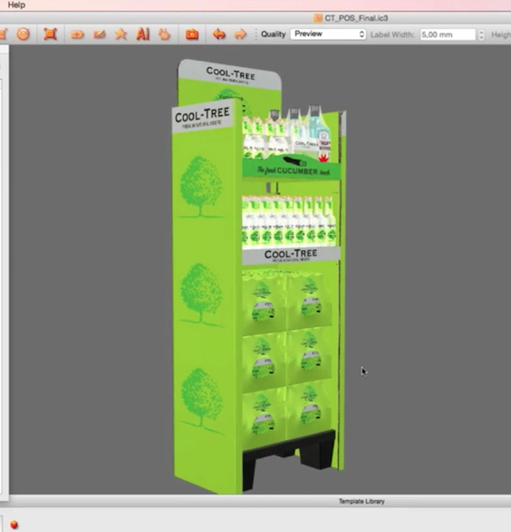 iC3D Opsis Model - Cool Tree Cucumber Tonic Water - Standalone POS with 4Packs - Bild