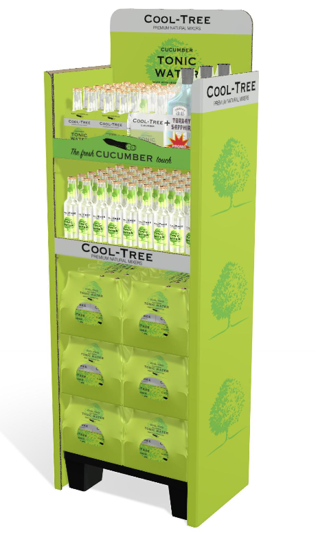 iC3D Opsis Model - Livsmedel - Cool Tree Cucumber Tonic Water - POS med 4-packs - Bild
