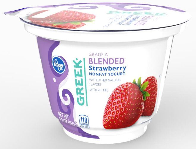 iC3D Opsis Model - Livsmedel - Yoghur-bägare - Kroger Greek Blended Strawberry Yogurt - Bild