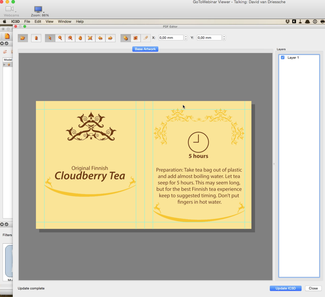 iC3D PDF Editor - PDF Artwork for Tea Bag - Bild