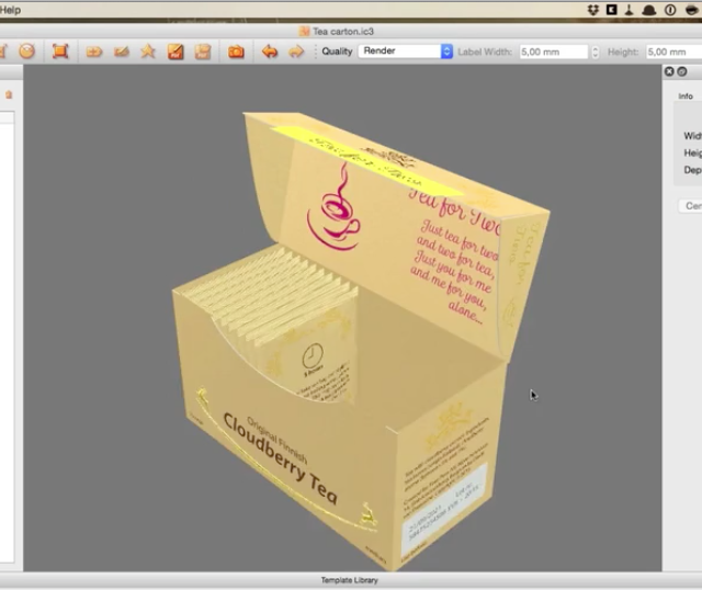 iC3D PDF Editor - Tepåsekartong med tepåsar - Bild