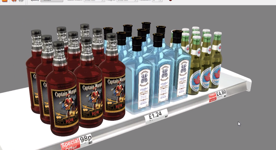 iC3D Stacked Shelving Display Bottles - Bild