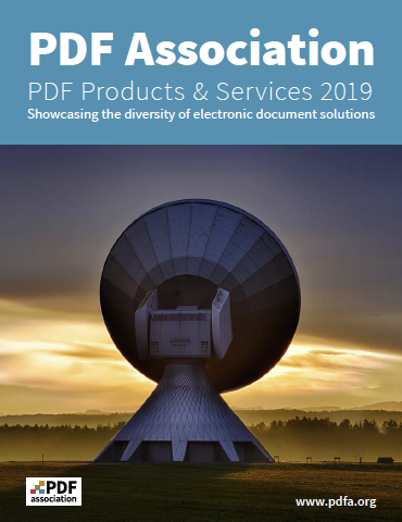 PDF Association - PDF Products and Services Guide 2019 - Framsida - Bild
