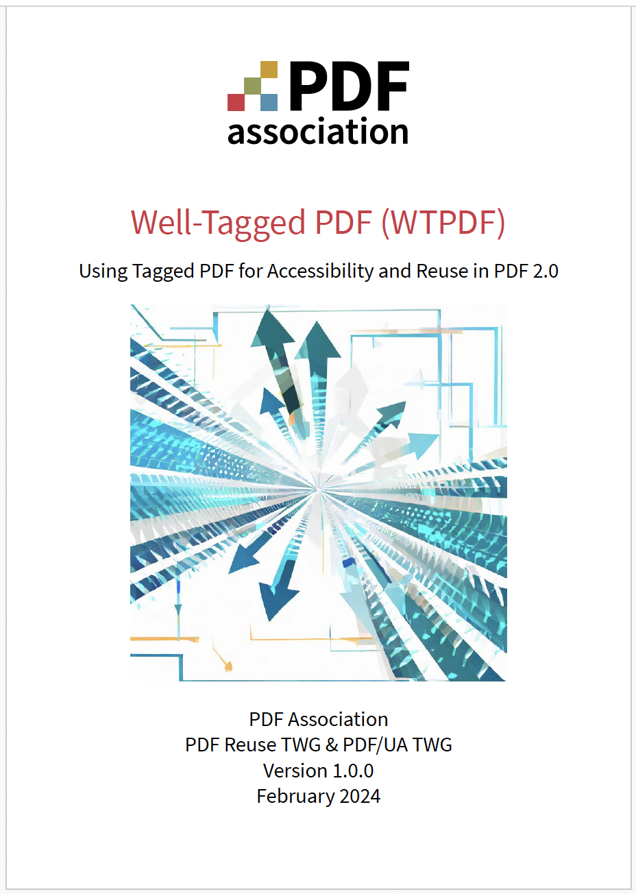 PDF Association, Well-Tagged PDF (WTPDF), Front Cover - Picture