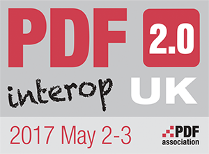 PDF Association PDF2.0 Interop Workshop 2017, Cambridge, UK - Banner