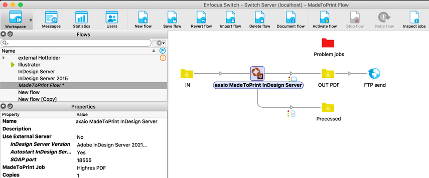 axaio MadeToPrint InDesign Server i ett Switch-arbetsflöde - Basic - Logo