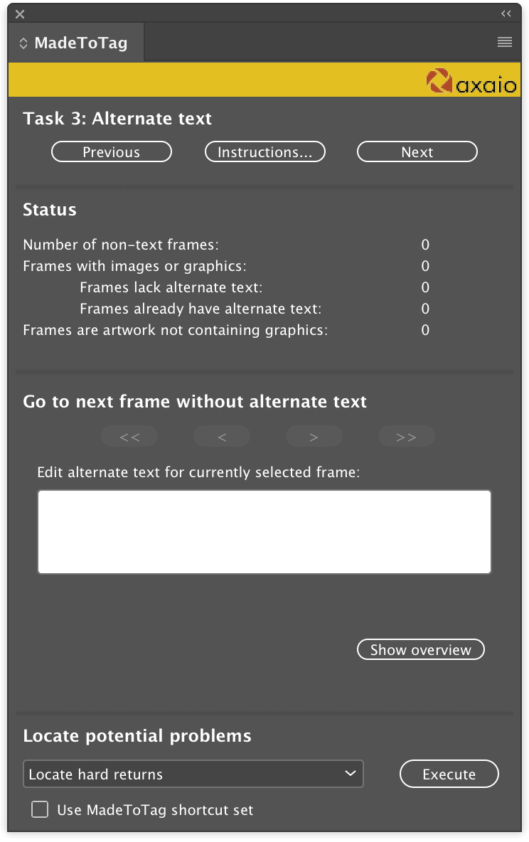 axaio software MadeToTag Control Center, Task 3. Provide and proofread alternate text for images and graphics - Picture