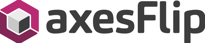 axesFlip - Logo med horisontell text