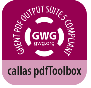 GwG Ghent Workgroup PDF Output Suite 5 - Compliance Logo callas pdfToolbox - Logo