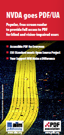 PDF Association NVDA Goes PDF/UA Flyer Front Cover - Picture