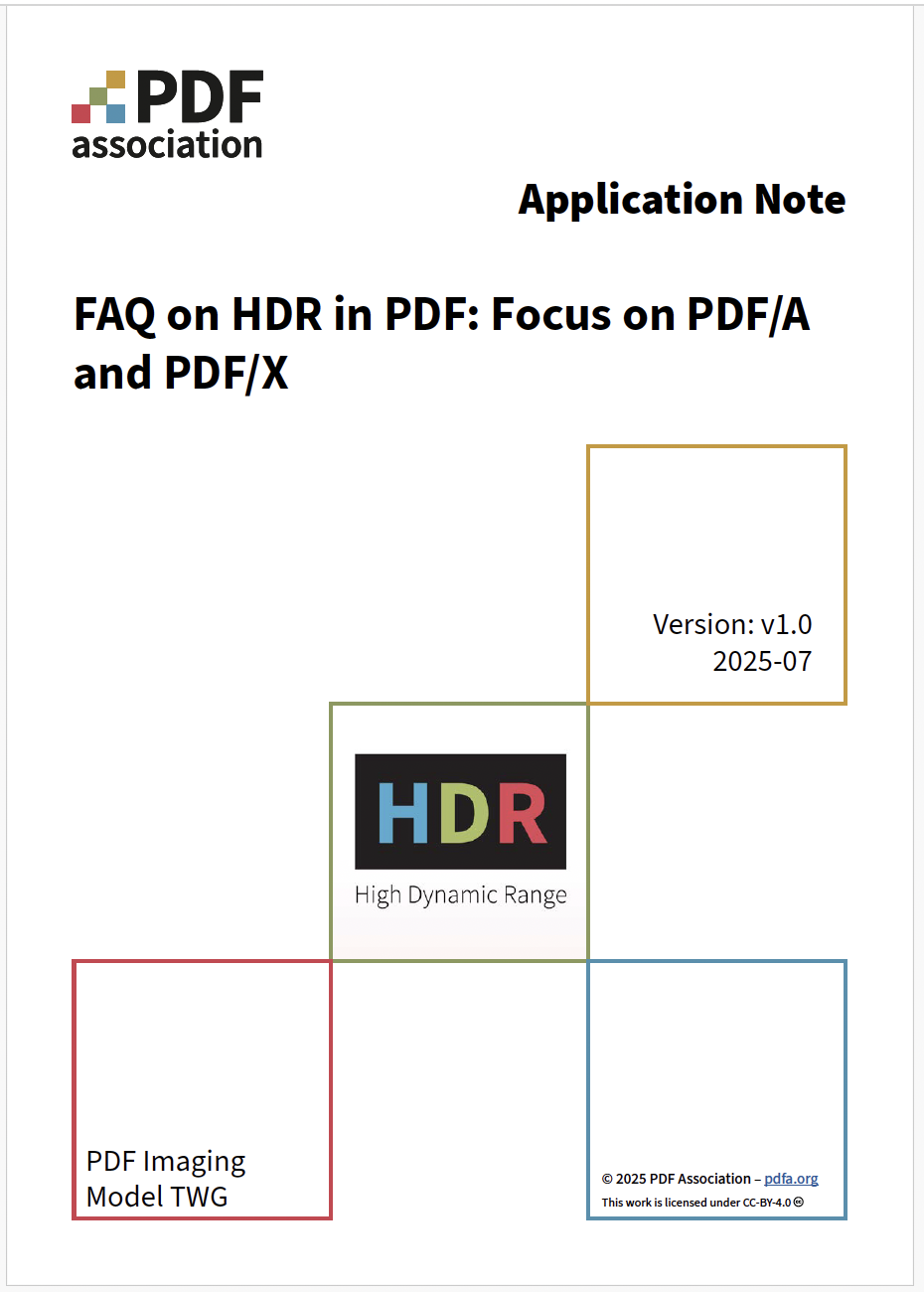 PDF Association Imaging Model TWG - Application Note, FAQ on HDR in PDF: Focus on PDF/A and PDF/X - Picture