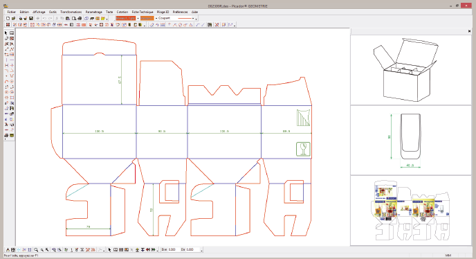 treeDiM Process Step 1: Picador 2D - 2D Drawing Luminarc Box - Picture