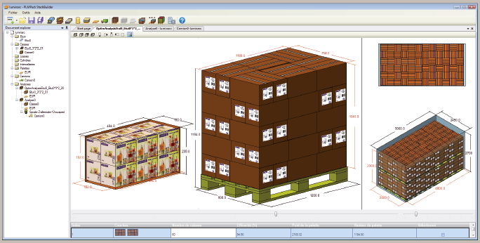 treeDiM Process Step 3: PLMStackBuilder - Packing on Pallet - Picture